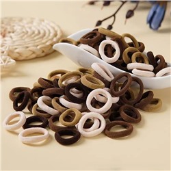 Набор резиночек для волос 100 шт. в косметичке с Птичкой, диаметр 2 см. ЧЕРНЫЕ+КОРИЧНЕВЫЕ