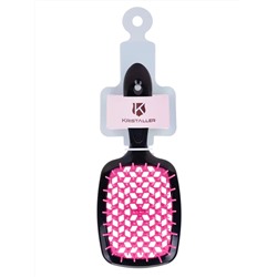 Kristaller Расчёска массажная для быстрой сушки волос WS023, черно-розовый, пластик, 20,5 см