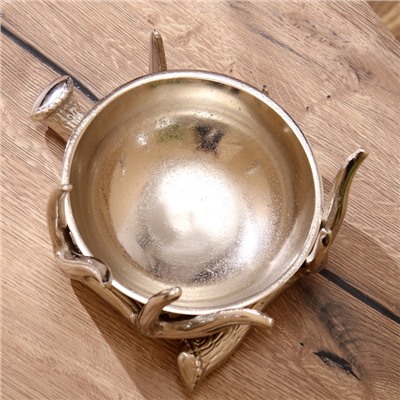 Конфетница «Рога», 22×22×13 см, алюминий