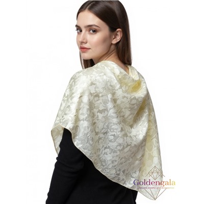 Платок однотонный из натурального шелка айвори Арт В1051/09