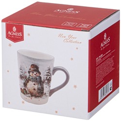 КРУЖКА AGNESS "С НОВЫМ ГОДОМ!" 12,2*8,8*10 СМ 320 МЛ (КОР=24ШТ.)