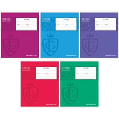 Тетрадь 12л., клетка Greenwich Line "Royal book", УФ-лак, 80г/м2