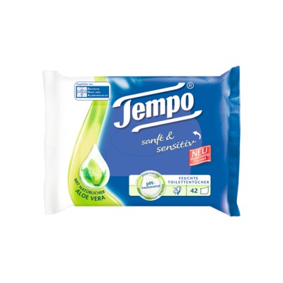Tempo Влажные Салфетки sanft&sensitiv Nachfüller, 42 шт