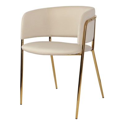 Стул Helning, велюр, латунь/бежевый