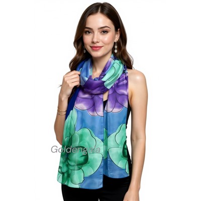 Шарф шифоновый с цветочным рисунком 3D Арт М52/7