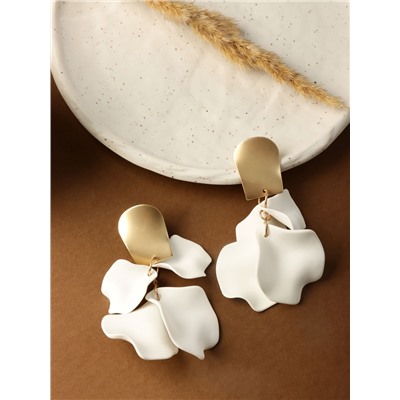 Серьги ассорти «Ветер» неровность, цвет бело-золотой