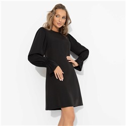 Платье комбинированное с шёлком, Дерзкая леди (черное)