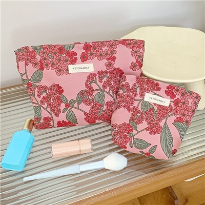 Brand retro cloth, cosmetic bag, shoulder bag, small clutch bag, storage system with zipper, flowered