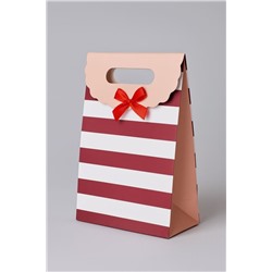 Пакет подарочный (XS) "Many stripes", red (12x6x16)