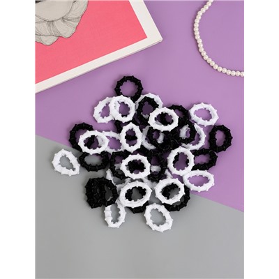 Резинки для волос «Махрушка», набор 100 шт., классика, 3 см, чёрно-белые