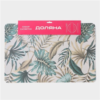 Салфетки сервировочные на стол Доляна Flores, 4 шт., 28×43 см