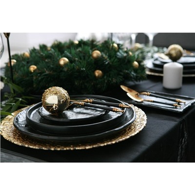 Блюдо для подачи Magistro Pietra lunare, d=22 см, фарфор, чёрное