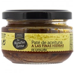 Paté de aceitunas a las finas hierbas De Nuestra Tierra 100 g.