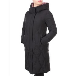 2158 BLACK Пальто зимнее облегченное  женское YINGPENG (150 гр. холлофайбер)