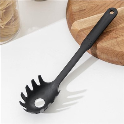 Ложка для спагетти Доляна «Орихалк», 30 см, чёрная