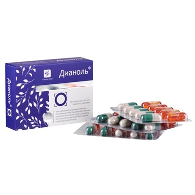 Дианоль натуральные растительные капсулы при сахарном диабете, №30×500 мг