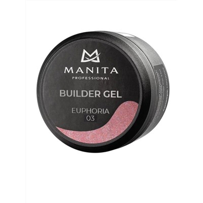 Manita Professional Гель моделирующий для ногтей с хлопьями юки / Builder Gel Euphoria №03, 15 мл