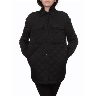 H24-002 BLACK Куртка демисезонная женская (100 гр. холлофайбер)