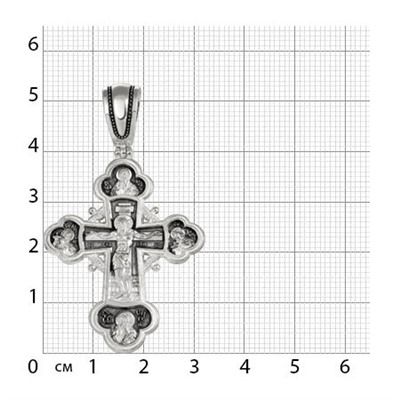 Крест (Арх.Михаил) из серебра литье частичное чернение