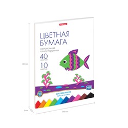 Бумага цветная А4, 10 цветов, 40 листов, ErichKrause, односторонняя, мелованная, на склейке, плотность 80 г/м2, схема поделки