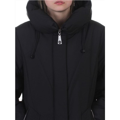 A618 BLACK Пальто зимнее женское (верблюжья шерсть, 120 гр. холлофайбер)