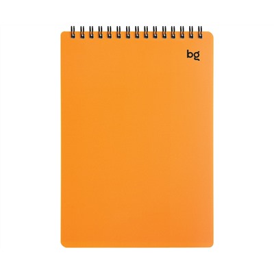Блокнот А5 60л. на гребне BG "Neon", оранжевая пластиковая обложка, тиснение фольгой