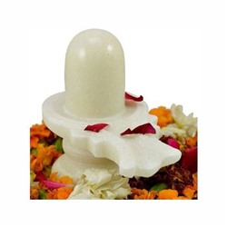 Статуэтка Шива Лингам из Белого мрамора (11х10х10 см), White Marble Shivling, произв. Real Craft