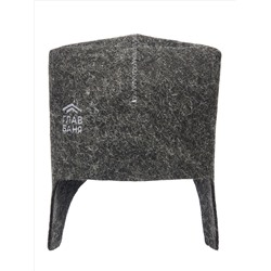 Шапка банная "Шапка банщика" с вышивкой, войлок серый