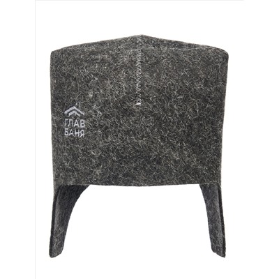 Шапка банная "Шапка банщика" с вышивкой, войлок серый