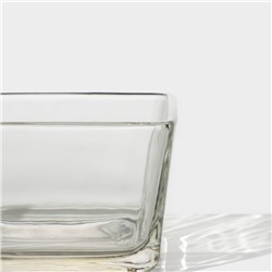 Менажница Magistro «Званый прием», 4 секции, 250 мл, 21.5×19×6 см, стекло, прозрачная, золотистая