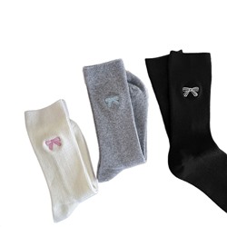 Colored embroidery, brand universal cotton knee socks, new collection, with embroidery, South Korea, internet celebrity