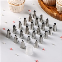 Набор насадок кондитерских Доляна, d=1.5 см, насадки 23 шт., адаптер 1 шт., МИКС