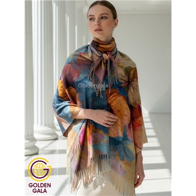 Платок теплый кашемировый с 3D принтом Арт 2591П/10