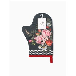 Варежка-прихватка Flowers, 20×28 см, саржа, 100% хлопок, ватин 250 г/м²