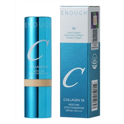 Enough Увлажняющая тональная основа-стик с кистью / Collagen 3X Moisture Stick Foundation #13N, светло-бежевый, 14 г