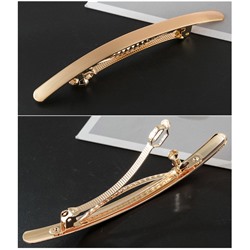 Заколка-автомат для волос металлическая Золотая ТОНКАЯ 0,8*10 см.