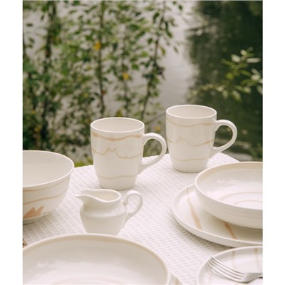 Кружки SL Home «Гато», 350 мл, набор 2 шт., фарфор, белые