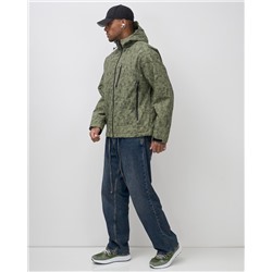 Куртка спортивная мужская весна осень цвета хаки 25470Kh