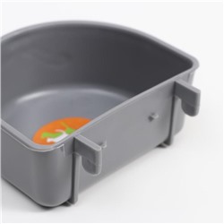 Миска пластиковая в клетку и для переносок 250 мл, серая