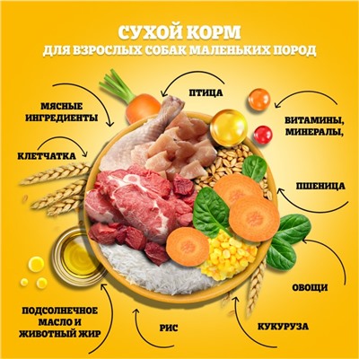 Сухой корм Pedigree для собак мелких пород, говядина, 13 кг