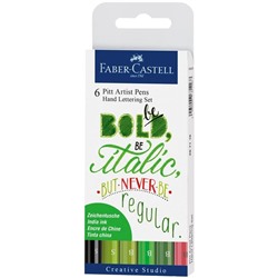 Набор капиллярных ручек Faber-Castell "Pitt Artist Pen Lettering" ассорти, 0,3мм/Brush, евр.