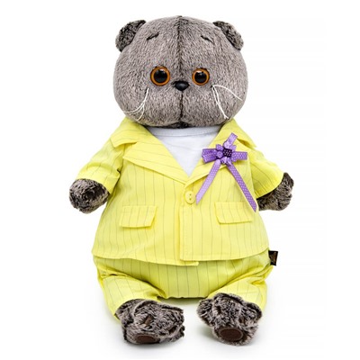 Мягкая игрушка "Кот Басик в костюме в полоску" (19 см)