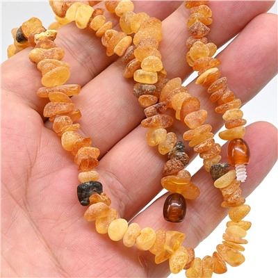 Бусы из лечебного обкатанного янтаря цв.медовый, 54см