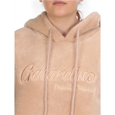 107 BEIGE Худи женское Тедди на флисе