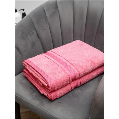 Комплект Полотенец 2 шт розовый рейв