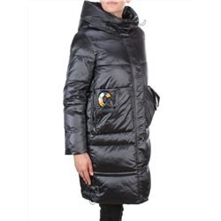 9106 BLACK Пальто зимнее женское  FLOWEROVE (200 гр. холлофайбера)