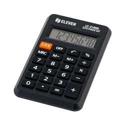 Калькулятор карманный Eleven LC-310NR, 8 разрядов, питание от батарейки, 69*114*14мм, черный