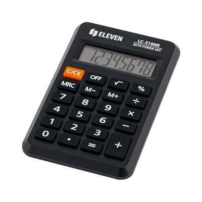 Калькулятор карманный Eleven LC-310NR, 8 разрядов, питание от батарейки, 69*114*14мм, черный