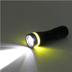 Фонарь ручной 3 режима 1LED+COB Zoom, аккумуляторная батарея 400mAh USB W501