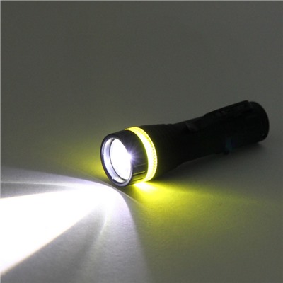 Фонарь ручной 3 режима 1LED+COB Zoom, аккумуляторная батарея 400mAh USB W501
